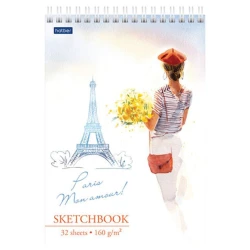 Скетчбук Hatber Beautiful, А5, спираль, 32 листа