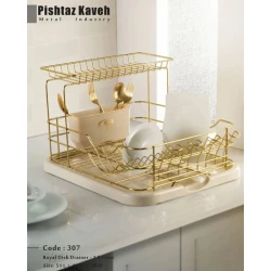 Qab-qacaq üçün quruducu vm360, metal, qızılı, 2 mərtəbəli, 51x42x31 sm