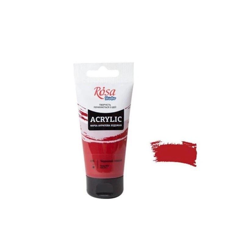 Акриловая краска художественная Rosa Studio 406, красный темный, 75 мл