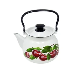Чайник для кипячения воды Керченская эмаль Вишневый сад, 3500 мл, эмалированная сталь, белый Чайник для кипячения воды Керченская эмаль Вишневый сад, 3500 мл, эмалированная сталь, белый