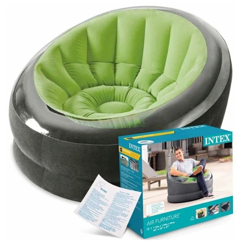 Надувное кресло Intex 68582G, зеленое, 112x109x69 см