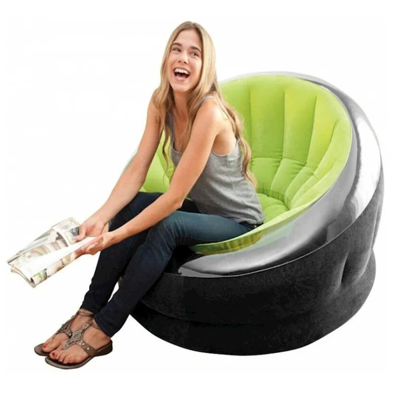 Надувное кресло Intex 68582G, зеленое, 112x109x69 см