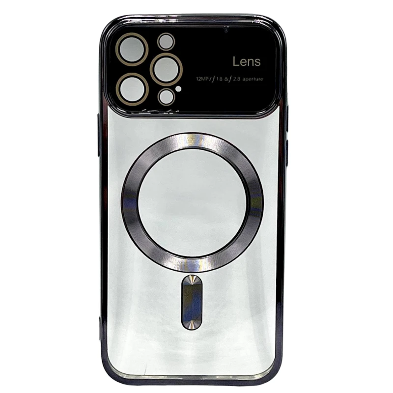 Чехол Auto Focus Magsafe для Apple iPhone 12 Pro Max Transparent Black