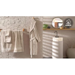 Полотенце банное Yataş Essentials, 90х150 см, хлопок, бежевое