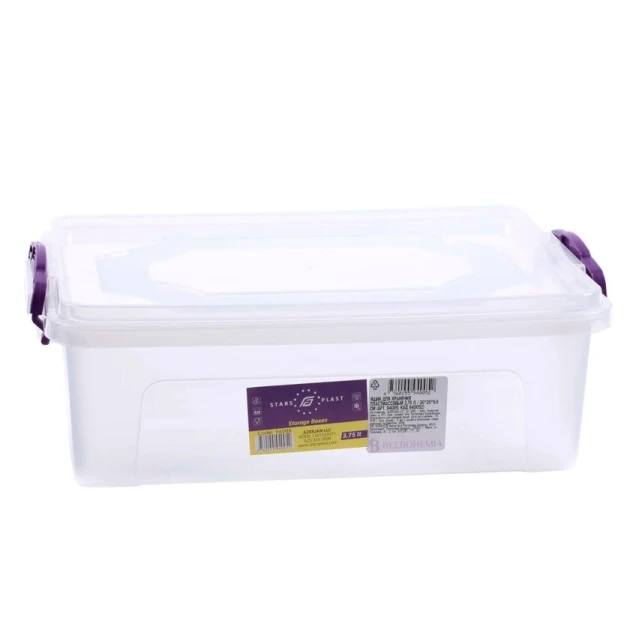 Контейнер для хранения продуктов Stars plast, 3.75 л, 30х20х9.5 см, пластик, прозрачный Контейнер для хранения продуктов Stars plast, 3.75 л, 30х20х9.5 см, пластик, прозрачный