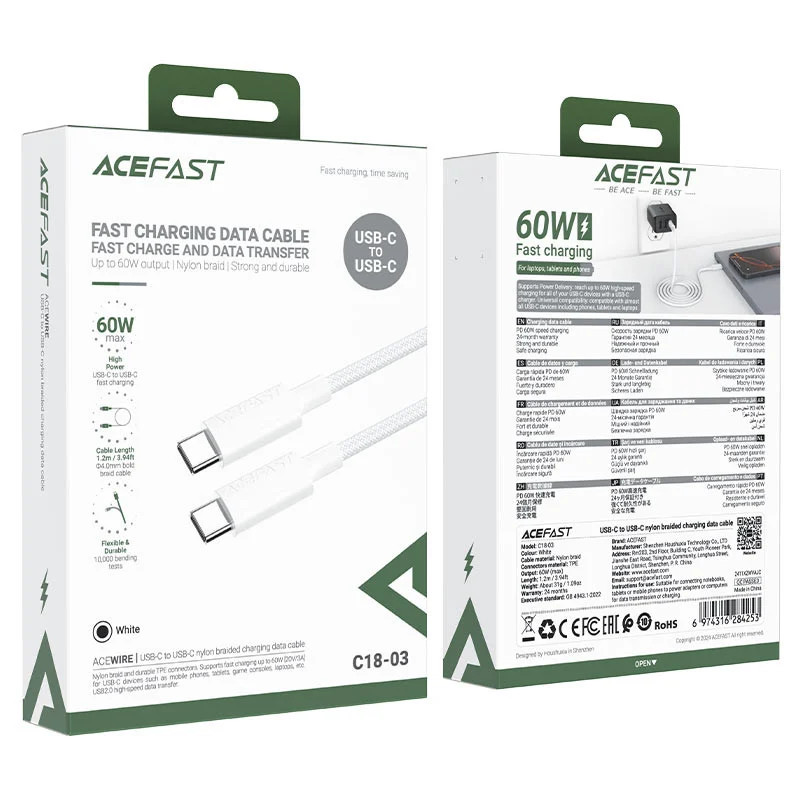 AceFast C18-03 USB-C to USB-C Kabel 1.2 C18-03