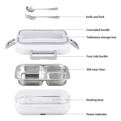 Ланч-бокс DFH-C21, 1.5 л, 40 Вт, с подогревом, пластик/нержавеющая сталь Ланч-бокс DFH-C21, 1.5 л, 40 Вт, с подогревом, пластик/нержавеющая сталь