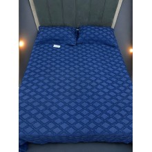 Yastıq üzlüklü dəst Luxe Cotton 000797, ikinəfərlik, örtük 240x260 sm, yastıq üzü 50x70 sm 2 əd, göy