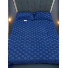 Yastıq üzlüklü dəst Luxe Cotton 000797, ikinəfərlik, örtük 240x260 sm, yastıq üzü 50x70 sm 2 əd, göy