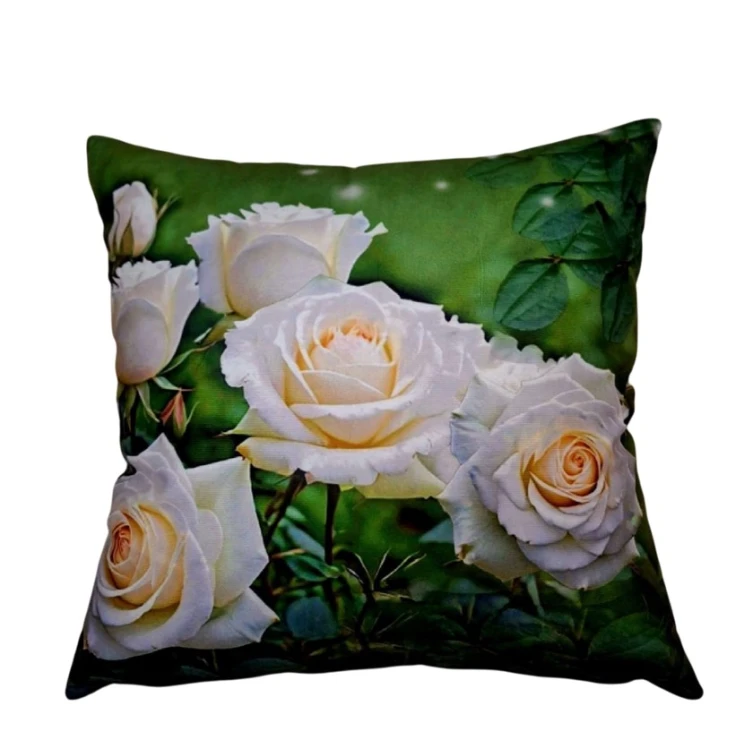 Подушка декоративная VM307, 45x45 см, зеленая/белая