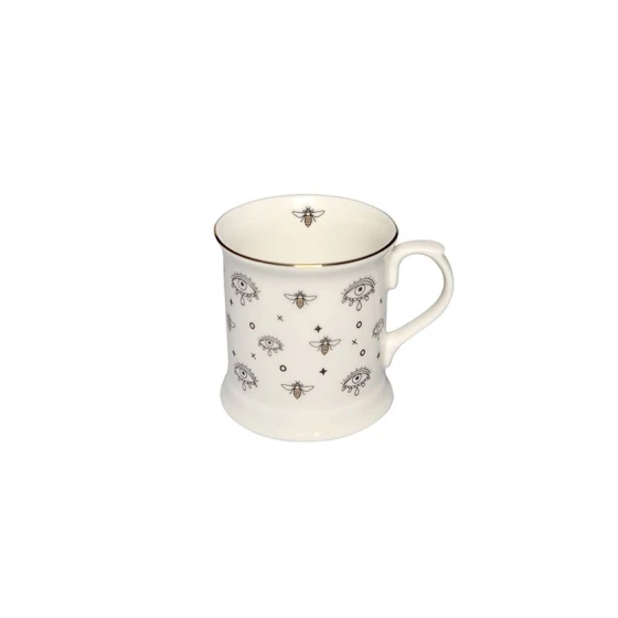 Кружка Porland Ruby Veni Vidi, 380 мл, фарфор, белая/золотистая, товар в ассортименте Кружка Porland Ruby Veni Vidi, 380 мл, фарфор, белая/золотистая, товар в ассортименте