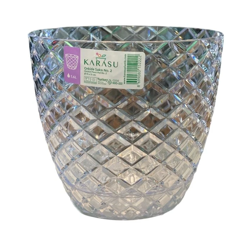Горшок Karasu Kesme Orxideya, Прозрачный, 1.6 л Горшок Karasu Kesme Orxideya, Прозрачный, 1.6 л