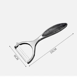 Фрукто-овощечистка, 15x6 см, серебристый/черный