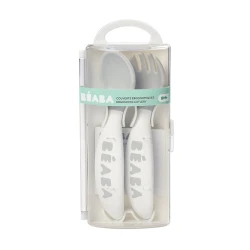 Набор ложка и вилка Beaba, серый, 7x2x15 см