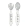 Набор ложка и вилка Beaba, серый, 7x2x15 см