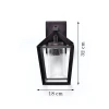 Dekorativ Qara Divar Çırağı 32 sm, Şüşə Silindrli, Müasir Dizayn, E27 Uyğunluğu Dekorativ Qara Divar Çırağı 32 sm, Şüşə Silindrli, Müasir Dizayn, E27 Uyğunluğu