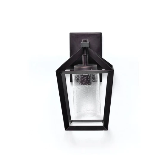 Dekorativ Qara Divar Çırağı 32 sm, Şüşə Silindrli, Müasir Dizayn, E27 Uyğunluğu Dekorativ Qara Divar Çırağı 32 sm, Şüşə Silindrli, Müasir Dizayn, E27 Uyğunluğu