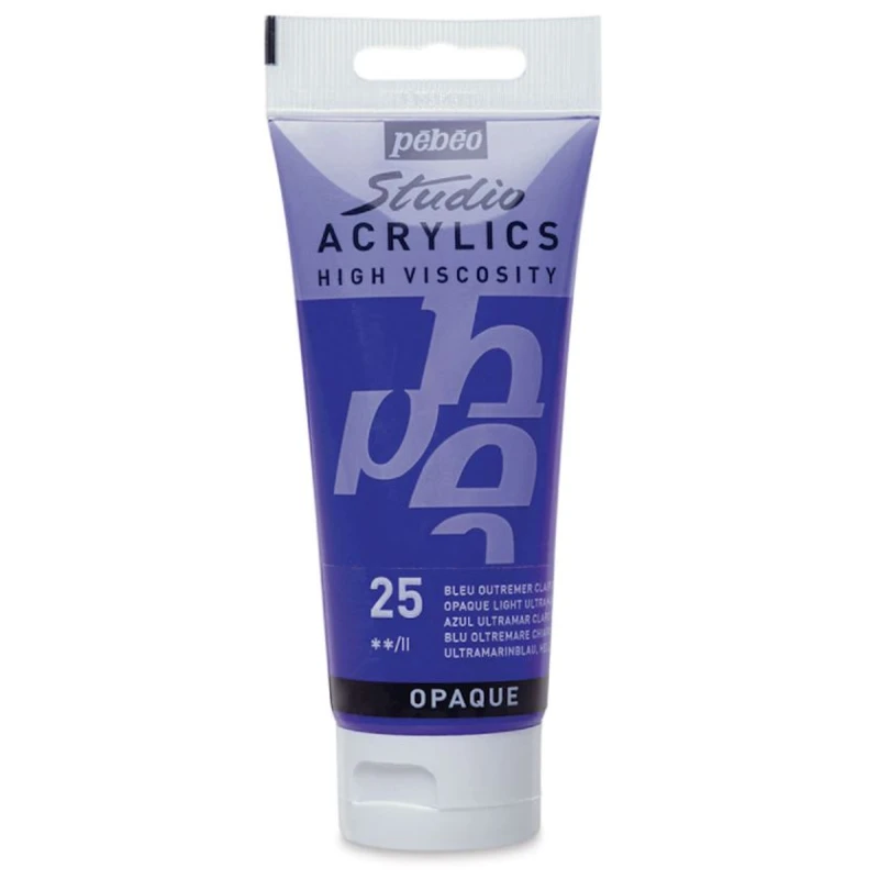 Краска акриловая Pebeo Studio Acrylics 25 Светло-ультрамариновый Синий Непрозрачный 100 мл Краска акриловая Pebeo Studio Acrylics 25 Светло-ультрамариновый Синий Непрозрачный 100 мл