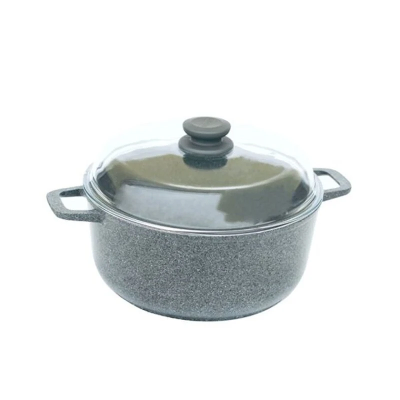 Кастрюля Биол Granite Gray K304PC с ручками и со стеклянной крышкой, 22см, 3л Кастрюля Биол Granite Gray K304PC с ручками и со стеклянной крышкой, 22см, 3л