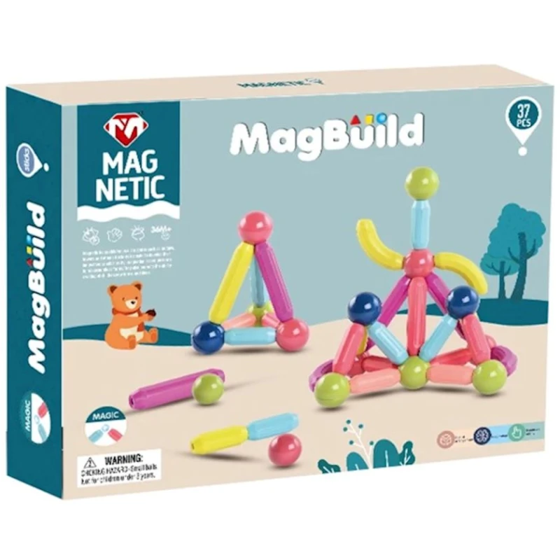 Maqnit konstruktoru Mag Netic MagBuild MF2114, 37 element, 3+ yaş