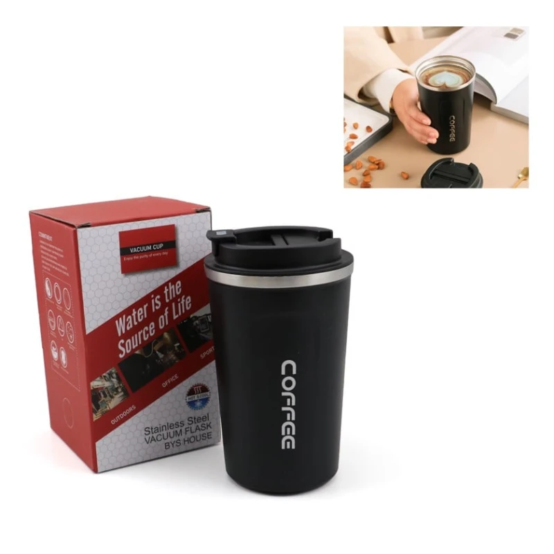 Кружка для кофе, нержавеющая сталь/пластик, черная, 300 мл Кружка для кофе, нержавеющая сталь/пластик, черная, 300 мл