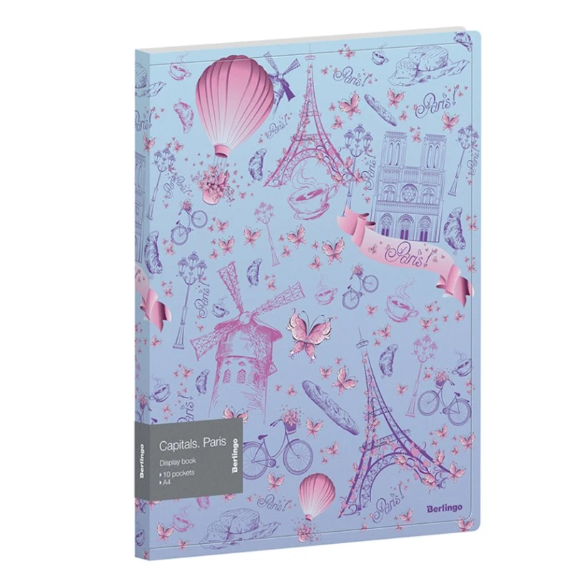 Fayllarla qovluq Berlingo Capitals Paris А4, plastik, mavi Fayllarla qovluq Berlingo Capitals Paris А4, plastik, mavi