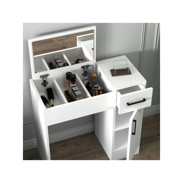 Туалетный столик Art Mebel, ламинат, 120х80х40 см, белый Туалетный столик Art Mebel, ламинат, 120х80х40 см, белый