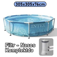 Hovuz Intex 4485TX28208, karkas, həcm 4485 l, mavi, 305x305x76 sm - 4485TX28208