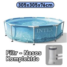 Hovuz Intex 4485TX28208, karkas, həcm 4485 l, mavi, 305x305x76 sm - 4485TX28208