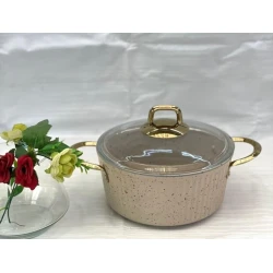 Кастрюля Eviz PP-EE-010, гранит, кремовый, 20 см