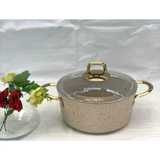 Кастрюля Eviz PP-EE-010, гранит, кремовый, 20 см Кастрюля Eviz PP-EE-010, гранит, кремовый, 20 см