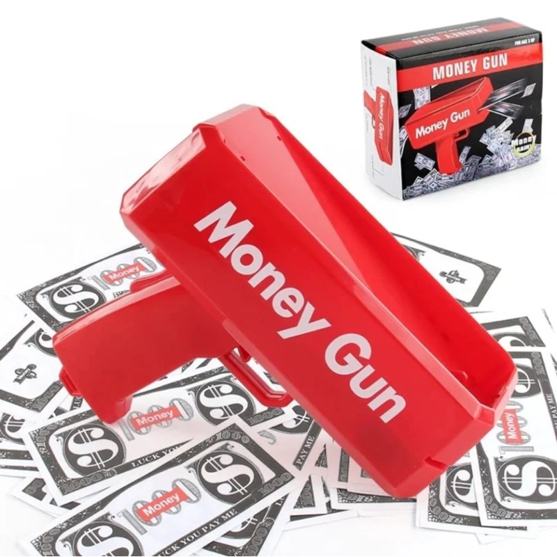 Pul səpən tapanca Money Gun, qırmızı