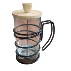 Френч-пресс B-057, 600 мл, бамбук, коричневый/черный