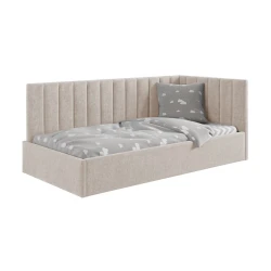 Bir nəfərlik çarpayı Art_tek_yataq 83, laminat/parça, bej, 85x90x200 sm