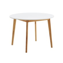 Nahar masası JYSK Jegind, MDF/kauçuk ağacı massivi, qəhvəyi/ağ, diametr 105 sm