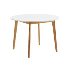 Nahar masası JYSK Jegind, MDF/kauçuk ağacı massivi, qəhvəyi/ağ, diametr 105 sm