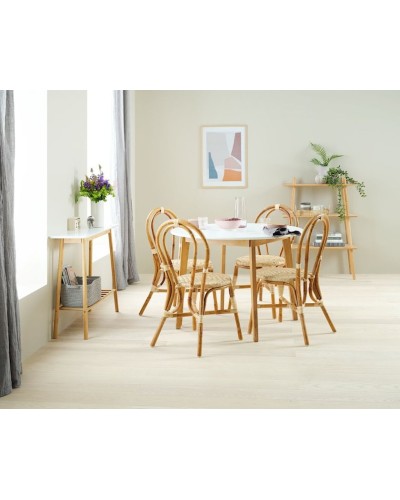 Nahar masası JYSK Jegind, MDF/kauçuk ağacı massivi, qəhvəyi/ağ, diametr 105 sm