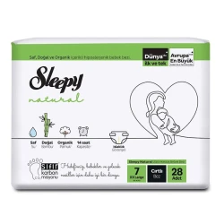 Детские подгузники Sleepy Natural Double Jumbo 7 XXL, для всех, 28 шт