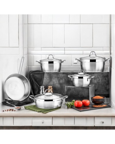 Qazan dəsti Luxe Pot, yüksək istilik tutumu, müxtəlif plitələr üçün, davamlı, funksional - LX-MX139