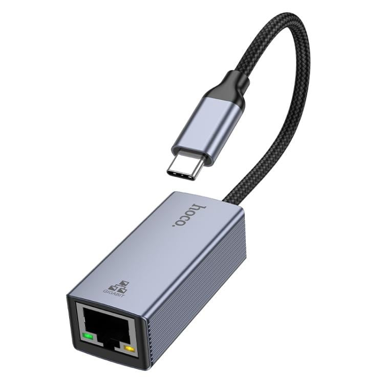 Şəbəkə adapteriHoco USB-C/Type-C to RJ45 Boz