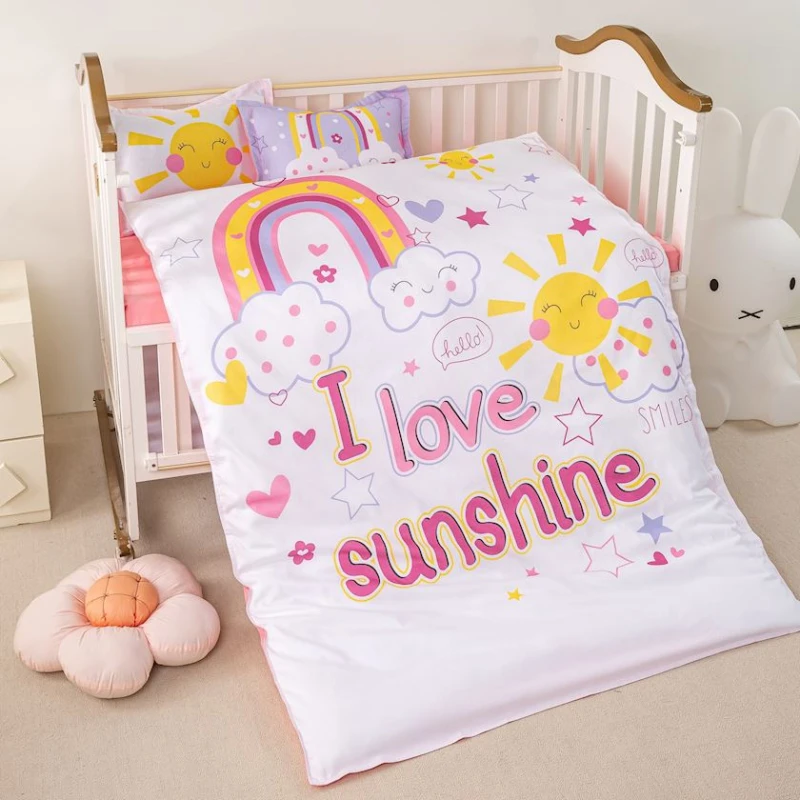 Детское постельное белье Annaberry ET-1424, пододеяльник 100x150 см, простыня 110x160 см, 2 наволочки 35x45 см, сатин, разноцветное Детское постельное белье Annaberry ET-1424, пододеяльник 100x150 см, простыня 110x160 см, 2 наволочки 35x45 см, сатин, разноцветное