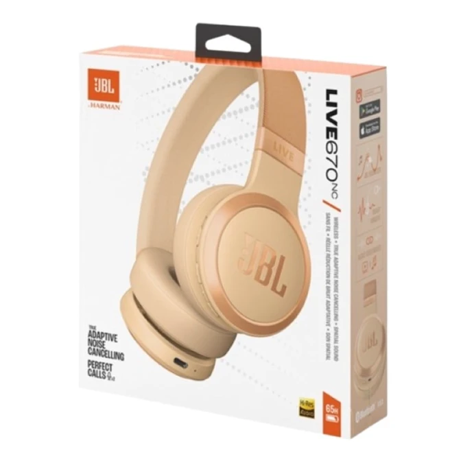 Simsiz qulaqlıqlar JBL LIVE 670NC Sandstone (JBLLIVE670NCSAT) Simsiz qulaqlıqlar JBL LIVE 670NC Sandstone (JBLLIVE670NCSAT)