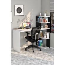 Kompüter masası Art Mebel 110, ağ/qara, 120x120x50 sm