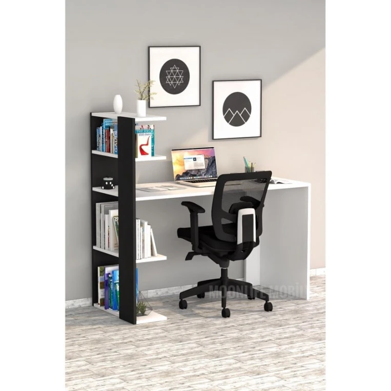 Компьютерный стол Art Mebel 110, белый/черный, 120x120x50 см