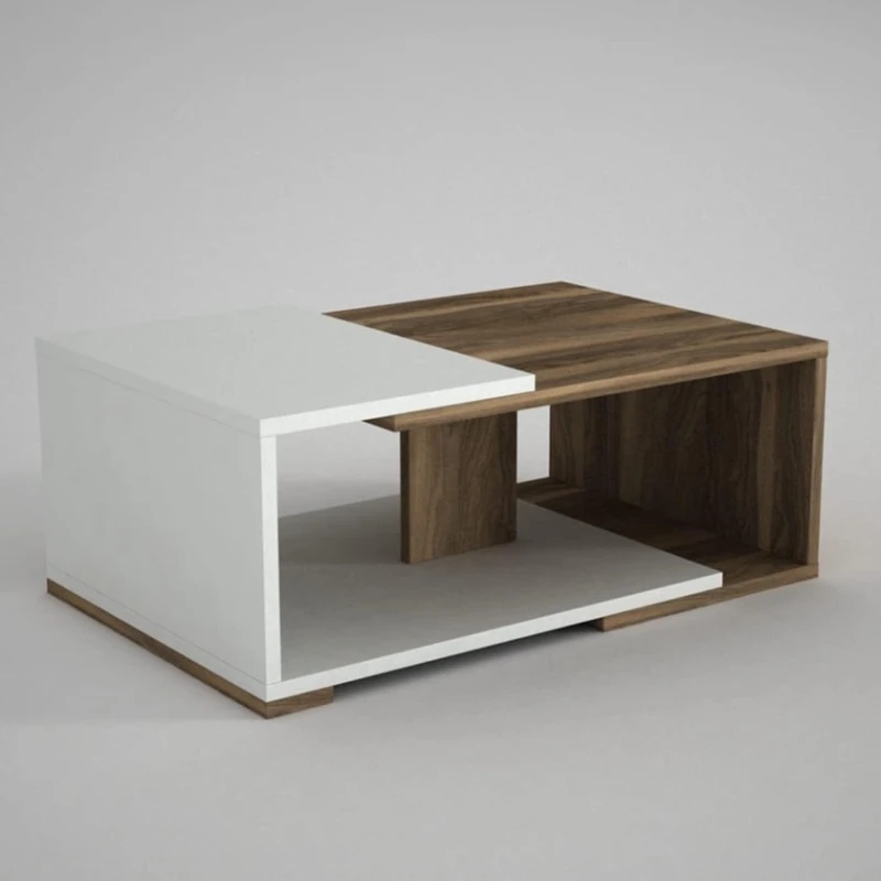 Журнальный стол ev_12116178, ламинат, белый/коричневый, 70x50x35 см Журнальный стол ev_12116178, ламинат, белый/коричневый, 70x50x35 см