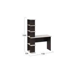 Письменный стол 3563_M3StolPenVenson, белый/черный, 110x53.4x159 см