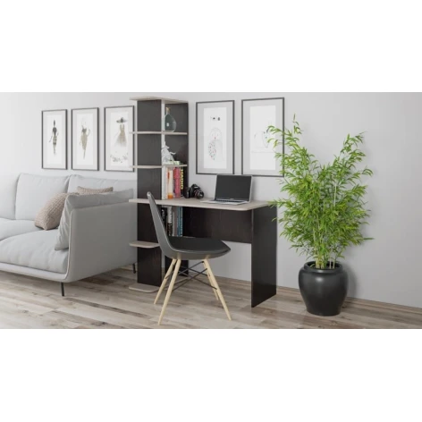 Письменный стол 3563_M3StolPenVenson, белый/черный, 110x53.4x159 см