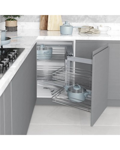 Rəf altı altlıq Starax S-3001-C, 45 sm, 860-965x530x530 mm, sol, gümüşü