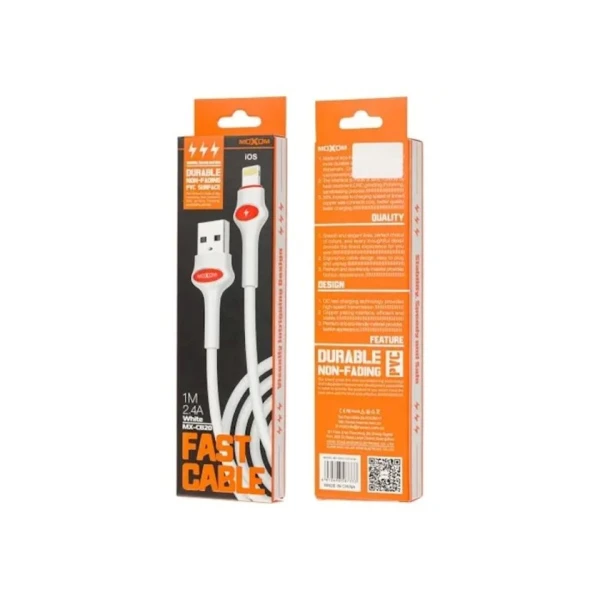 Кабель Moxom İOS MX-CB20 White 1 м 2.4A, Белый