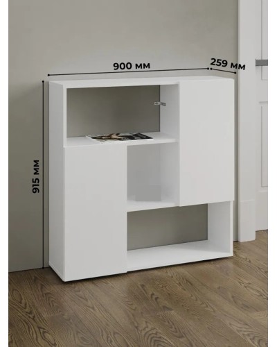 Stellaj Marina 3563_M25BrillWh, LDSP, 91.5x25.9x90 sm, ağ